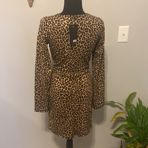 Meow!!! Fun Leopard Print Faux Wrap Dress - Picture 6 of 8